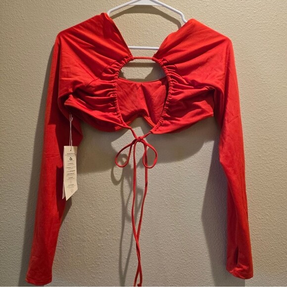 We Are Hot as Hell (HAH) Free People Red Swim Top NWT Sz M - Picture 2 of 4